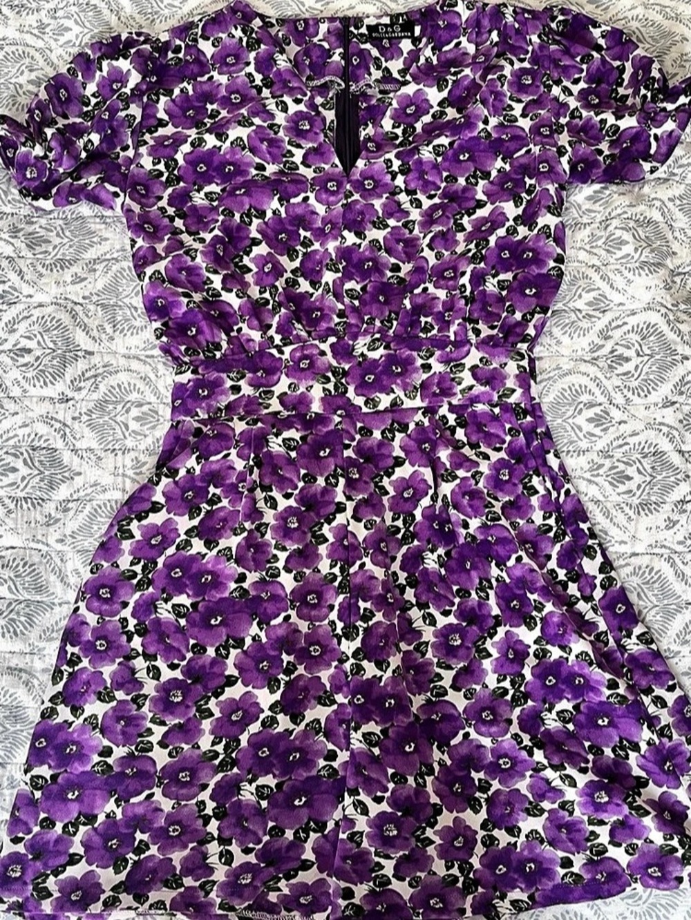 Dolce & Gabbana Floral romper in Purple & White Like New